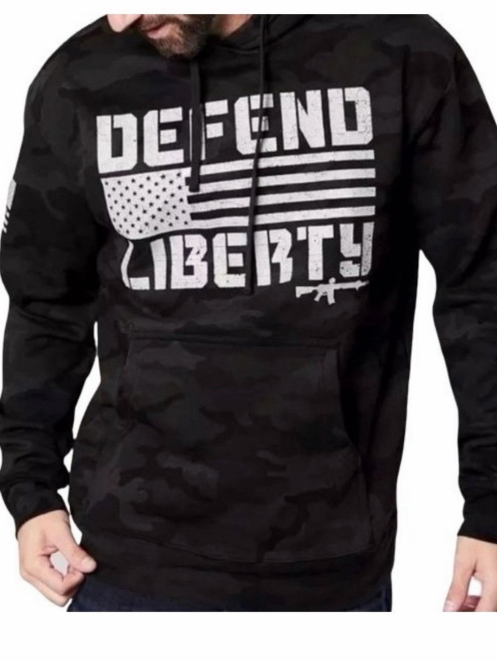 Howitzer "Defend Liberty" Black Camo Hoodie - Picture 8 of 11